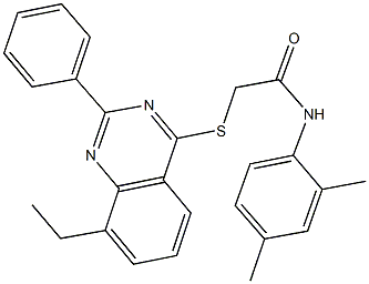 N-(2,4-dimethylphenyl)-2-[(8-ethyl-2-phenyl-4-quinazolinyl)sulfanyl]acetamide 结构式