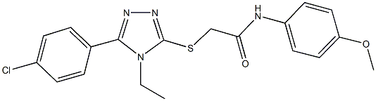 2-{[5-(4-chlorophenyl)-4-ethyl-4H-1,2,4-triazol-3-yl]sulfanyl}-N-(4-methoxyphenyl)acetamide 结构式