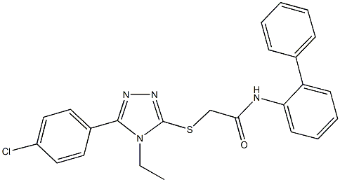 N-[1,1'-biphenyl]-2-yl-2-{[5-(4-chlorophenyl)-4-ethyl-4H-1,2,4-triazol-3-yl]sulfanyl}acetamide 结构式