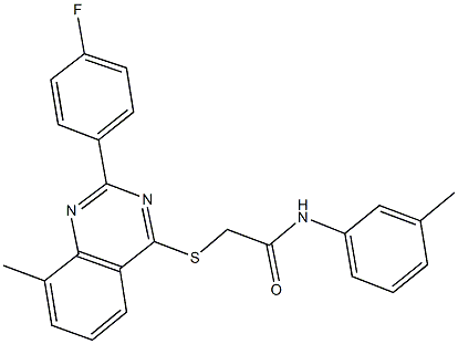 2-{[2-(4-fluorophenyl)-8-methyl-4-quinazolinyl]sulfanyl}-N-(3-methylphenyl)acetamide 结构式