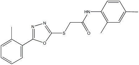 N-(2,4-dimethylphenyl)-2-{[5-(2-methylphenyl)-1,3,4-oxadiazol-2-yl]sulfanyl}acetamide 结构式