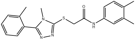 N-(3,4-dimethylphenyl)-2-{[4-methyl-5-(2-methylphenyl)-4H-1,2,4-triazol-3-yl]sulfanyl}acetamide 结构式