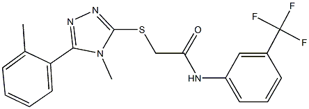 2-{[4-methyl-5-(2-methylphenyl)-4H-1,2,4-triazol-3-yl]sulfanyl}-N-[3-(trifluoromethyl)phenyl]acetamide 结构式