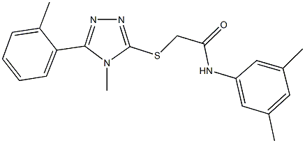 N-(3,5-dimethylphenyl)-2-{[4-methyl-5-(2-methylphenyl)-4H-1,2,4-triazol-3-yl]sulfanyl}acetamide 结构式