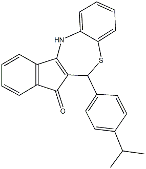 6-(4-isopropylphenyl)-6,12-dihydro-7H-indeno[2,1-c][1,5]benzothiazepin-7-one 结构式