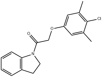 1-[(4-chloro-3,5-dimethylphenoxy)acetyl]indoline 结构式