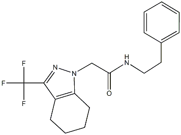 N-(2-phenylethyl)-2-[3-(trifluoromethyl)-4,5,6,7-tetrahydro-1H-indazol-1-yl]acetamide 结构式