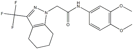N-(3,4-dimethoxyphenyl)-2-[3-(trifluoromethyl)-4,5,6,7-tetrahydro-1H-indazol-1-yl]acetamide 结构式
