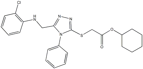 cyclohexyl ({5-[(2-chloroanilino)methyl]-4-phenyl-4H-1,2,4-triazol-3-yl}sulfanyl)acetate 结构式