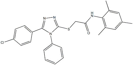 2-{[5-(4-chlorophenyl)-4-phenyl-4H-1,2,4-triazol-3-yl]sulfanyl}-N-mesitylacetamide 结构式