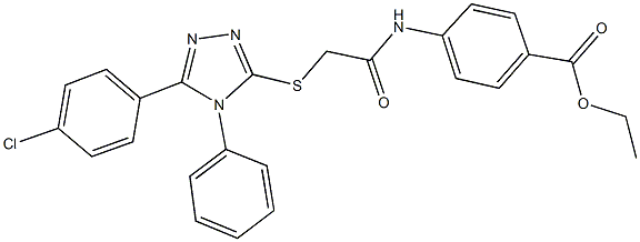 ethyl 4-[({[5-(4-chlorophenyl)-4-phenyl-4H-1,2,4-triazol-3-yl]sulfanyl}acetyl)amino]benzoate 结构式