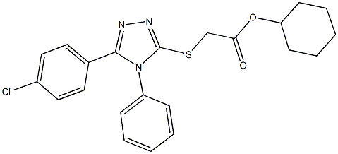 cyclohexyl {[5-(4-chlorophenyl)-4-phenyl-4H-1,2,4-triazol-3-yl]sulfanyl}acetate 结构式