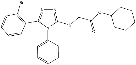 cyclohexyl {[5-(2-bromophenyl)-4-phenyl-4H-1,2,4-triazol-3-yl]sulfanyl}acetate 结构式