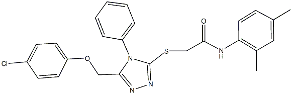 2-({5-[(4-chlorophenoxy)methyl]-4-phenyl-4H-1,2,4-triazol-3-yl}sulfanyl)-N-(2,4-dimethylphenyl)acetamide 结构式