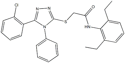 2-{[5-(2-chlorophenyl)-4-phenyl-4H-1,2,4-triazol-3-yl]sulfanyl}-N-(2,6-diethylphenyl)acetamide 结构式