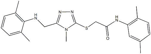 2-({5-[(2,6-dimethylanilino)methyl]-4-methyl-4H-1,2,4-triazol-3-yl}sulfanyl)-N-(2,5-dimethylphenyl)acetamide 结构式