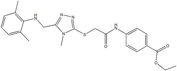 ethyl 4-{[({5-[(2,6-dimethylanilino)methyl]-4-methyl-4H-1,2,4-triazol-3-yl}sulfanyl)acetyl]amino}benzoate 结构式