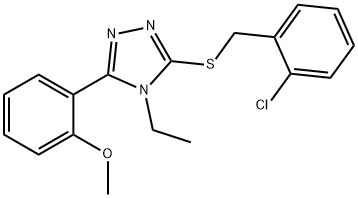 3-[(2-chlorobenzyl)sulfanyl]-4-ethyl-5-(2-methoxyphenyl)-4H-1,2,4-triazole 结构式