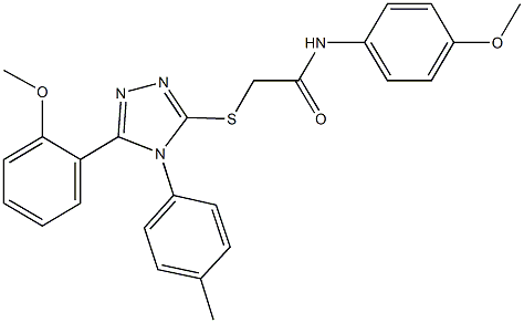 N-(4-methoxyphenyl)-2-{[5-(2-methoxyphenyl)-4-(4-methylphenyl)-4H-1,2,4-triazol-3-yl]sulfanyl}acetamide 结构式
