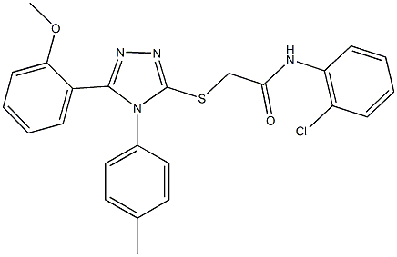 N-(2-chlorophenyl)-2-{[5-(2-methoxyphenyl)-4-(4-methylphenyl)-4H-1,2,4-triazol-3-yl]sulfanyl}acetamide 结构式