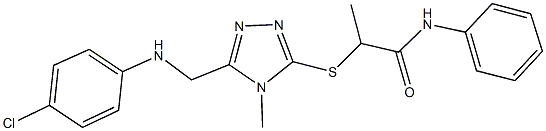 2-[(5-{[(4-chlorophenyl)amino]methyl}-4-methyl-4H-1,2,4-triazol-3-yl)sulfanyl]-N-phenylpropanamide 结构式