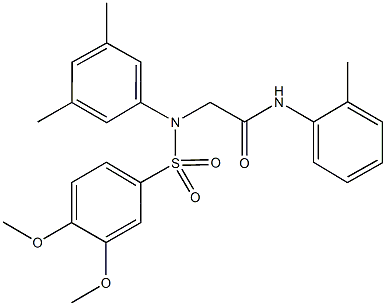 2-{[(3,4-dimethoxyphenyl)sulfonyl]-3,5-dimethylanilino}-N-(2-methylphenyl)acetamide 结构式