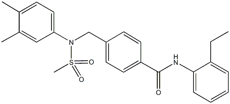4-{[3,4-dimethyl(methylsulfonyl)anilino]methyl}-N-(2-ethylphenyl)benzamide 结构式