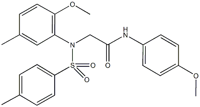 2-{2-methoxy-5-methyl[(4-methylphenyl)sulfonyl]anilino}-N-(4-methoxyphenyl)acetamide 结构式