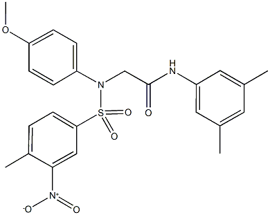 N-(3,5-dimethylphenyl)-2-[({3-nitro-4-methylphenyl}sulfonyl)-4-methoxyanilino]acetamide 结构式