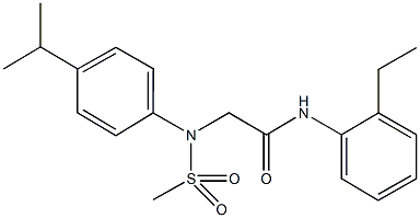 N-(2-ethylphenyl)-2-[4-isopropyl(methylsulfonyl)anilino]acetamide 结构式