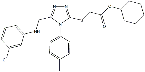 cyclohexyl {[5-[(3-chloroanilino)methyl]-4-(4-methylphenyl)-4H-1,2,4-triazol-3-yl]sulfanyl}acetate 结构式