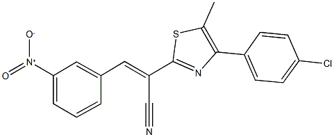 2-[4-(4-chlorophenyl)-5-methyl-1,3-thiazol-2-yl]-3-{3-nitrophenyl}acrylonitrile 结构式