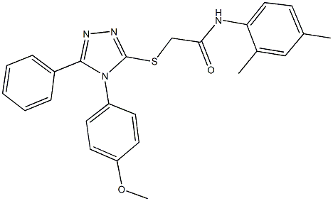 N-(2,4-dimethylphenyl)-2-{[4-(4-methoxyphenyl)-5-phenyl-4H-1,2,4-triazol-3-yl]sulfanyl}acetamide 结构式