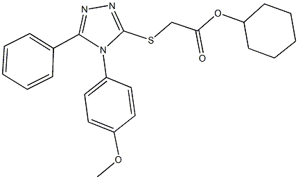 cyclohexyl {[4-(4-methoxyphenyl)-5-phenyl-4H-1,2,4-triazol-3-yl]sulfanyl}acetate 结构式