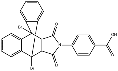 4-(1,8-dibromo-16,18-dioxo-17-azapentacyclo[6.6.5.0~2,7~.0~9,14~.0~15,19~]nonadeca-2,4,6,9,11,13-hexaen-17-yl)benzoic acid 结构式