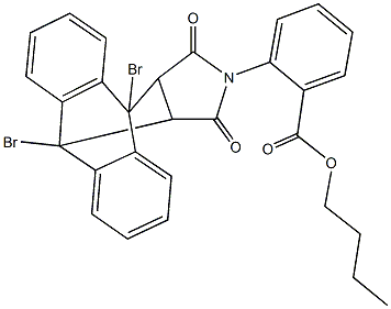 butyl 2-(1,8-dibromo-16,18-dioxo-17-azapentacyclo[6.6.5.0~2,7~.0~9,14~.0~15,19~]nonadeca-2,4,6,9,11,13-hexaen-17-yl)benzoate 结构式