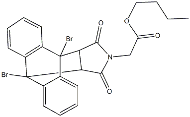 butyl (1,8-dibromo-16,18-dioxo-17-azapentacyclo[6.6.5.0~2,7~.0~9,14~.0~15,19~]nonadeca-2,4,6,9,11,13-hexaen-17-yl)acetate 结构式