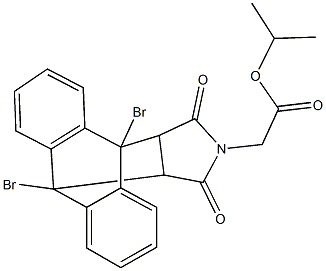 isopropyl (1,8-dibromo-16,18-dioxo-17-azapentacyclo[6.6.5.0~2,7~.0~9,14~.0~15,19~]nonadeca-2,4,6,9,11,13-hexaen-17-yl)acetate 结构式