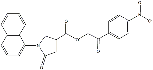 2-{4-nitrophenyl}-2-oxoethyl 1-(1-naphthyl)-5-oxo-3-pyrrolidinecarboxylate 结构式