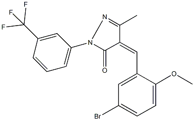 4-(5-bromo-2-methoxybenzylidene)-5-methyl-2-[3-(trifluoromethyl)phenyl]-2,4-dihydro-3H-pyrazol-3-one 结构式