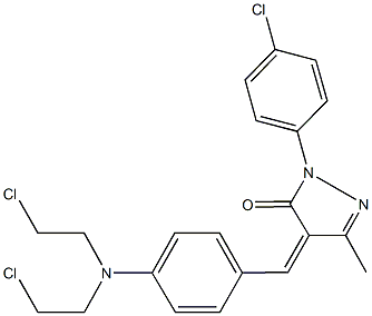 4-{4-[bis(2-chloroethyl)amino]benzylidene}-2-(4-chlorophenyl)-5-methyl-2,4-dihydro-3H-pyrazol-3-one 结构式