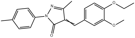 4-(4-ethoxy-3-methoxybenzylidene)-5-methyl-2-(4-methylphenyl)-2,4-dihydro-3H-pyrazol-3-one 结构式