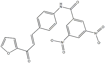 N-{4-[3-(2-furyl)-3-oxo-1-propenyl]phenyl}-3,5-bisnitrobenzamide 结构式