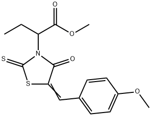 methyl 2-[5-(4-methoxybenzylidene)-4-oxo-2-thioxo-1,3-thiazolidin-3-yl]butanoate 结构式