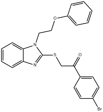 1-(4-bromophenyl)-2-{[1-(2-phenoxyethyl)-1H-benzimidazol-2-yl]sulfanyl}ethanone 结构式