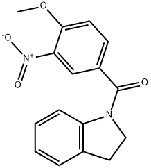 1-{3-nitro-4-methoxybenzoyl}indoline 结构式