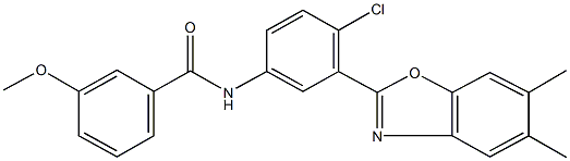 N-[4-chloro-3-(5,6-dimethyl-1,3-benzoxazol-2-yl)phenyl]-3-methoxybenzamide 结构式