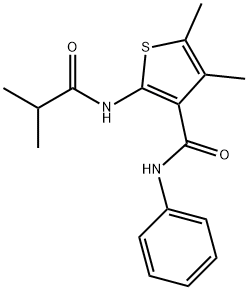 2-(isobutyrylamino)-4,5-dimethyl-N-phenyl-3-thiophenecarboxamide 结构式