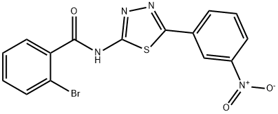 2-bromo-N-(5-{3-nitrophenyl}-1,3,4-thiadiazol-2-yl)benzamide 结构式