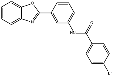 N-[3-(1,3-benzoxazol-2-yl)phenyl]-4-bromobenzamide 结构式